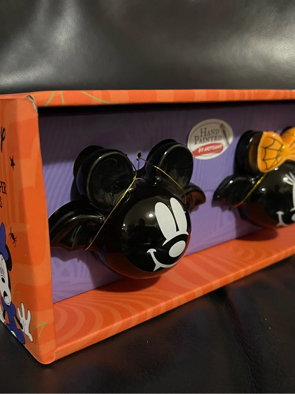 Halloween Disney Mickey and Minnie Bat Salt and Pepper Shakers
